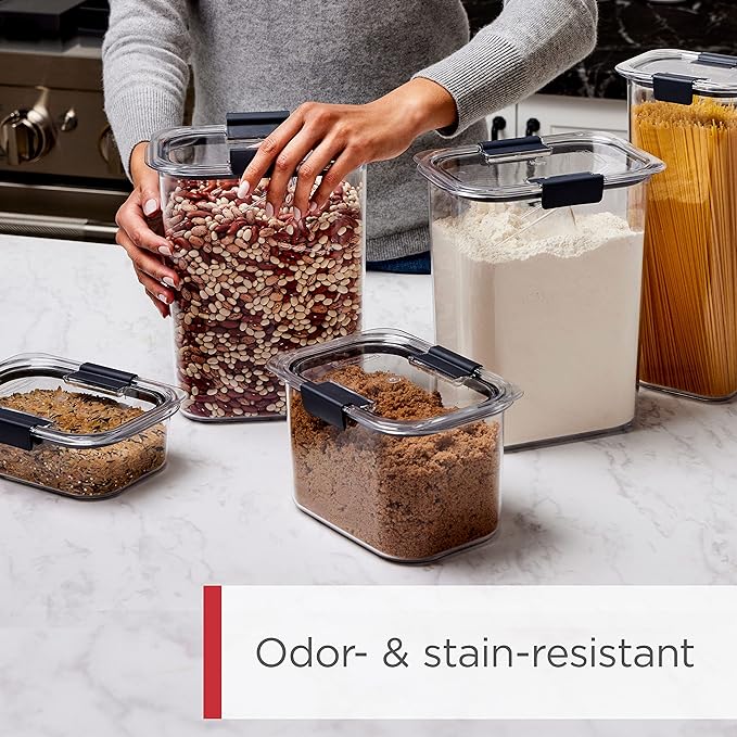 Rubbermaid Brilliance Pantry 10 Piece Set, Clear and Airtight Food and Pantry Storage Containers