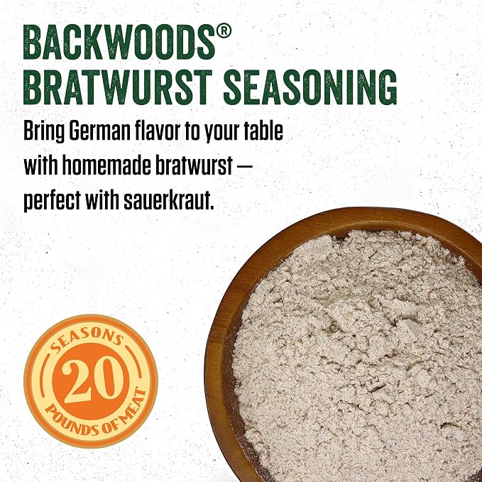 LEM Products Backwoods Bratwurst Fresh Sausage Seasoning, 1 lb 4.8 oz
