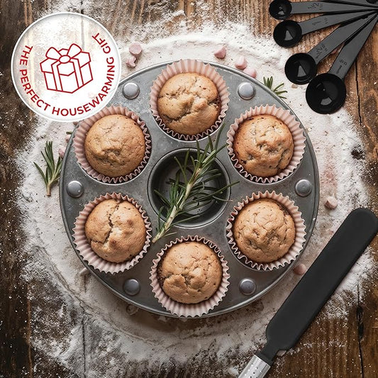Silicone Spatula Set, 17 Piece Baking Utensils, Nylon and Stainless Steel, Non Stick and Heat Resistant Bakeware set New Baker's Gadget Tools Collection