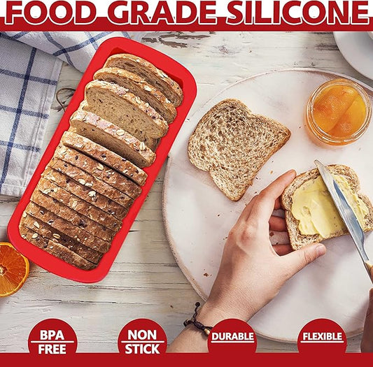 Anaeat Silicone Bread and Loaf Pans Set of 2, Non-stick loaf pans - Just PoP Out! Flexible Silicone Baking Molds for Homemade Breads, Cakes, Meatloaf, Brownies, BPA Free & Oven Safe & Dishwasher Safe