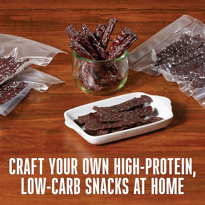Weston Original Beef Jerky Gun Jr. Kit, Makes Flat and Round Snack Sticks, 1lbs Meat Capacity, With Sausage Funnel, 2 Nozzles, Stomper and Two Cleaning Brushes, Gifts for Men, Black (37-0260-W)