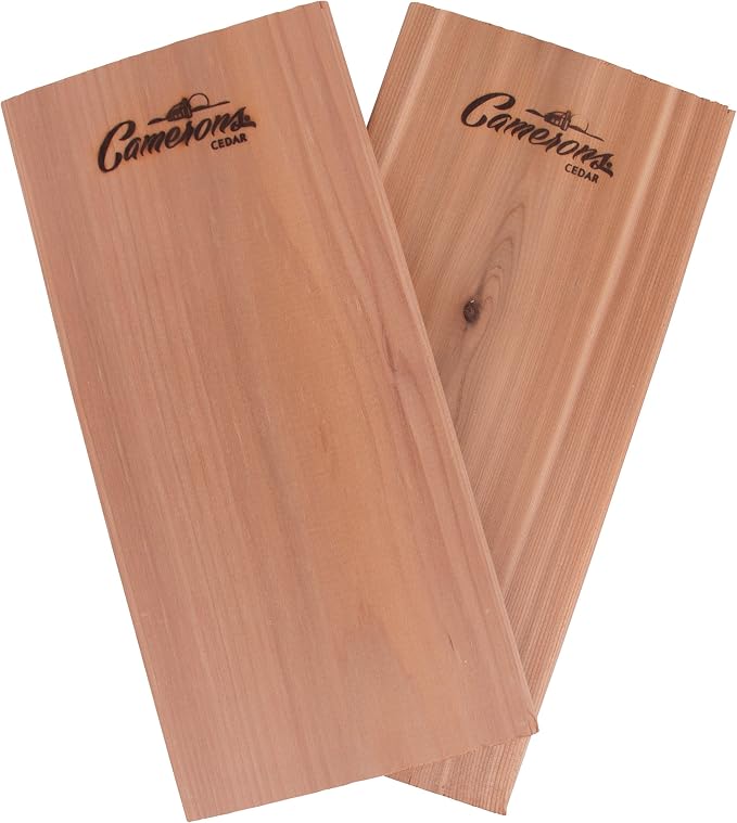 Camerons Cedar Grilling Planks - 2 Pack (5.5"x11.5") - Premium Natural Cedar Wood - Easily Infuse Smoky Flavor into BBQ Salmon, Fish, Meat, Veggies, and More - Sourced in the USA - Grilling Gift Idea