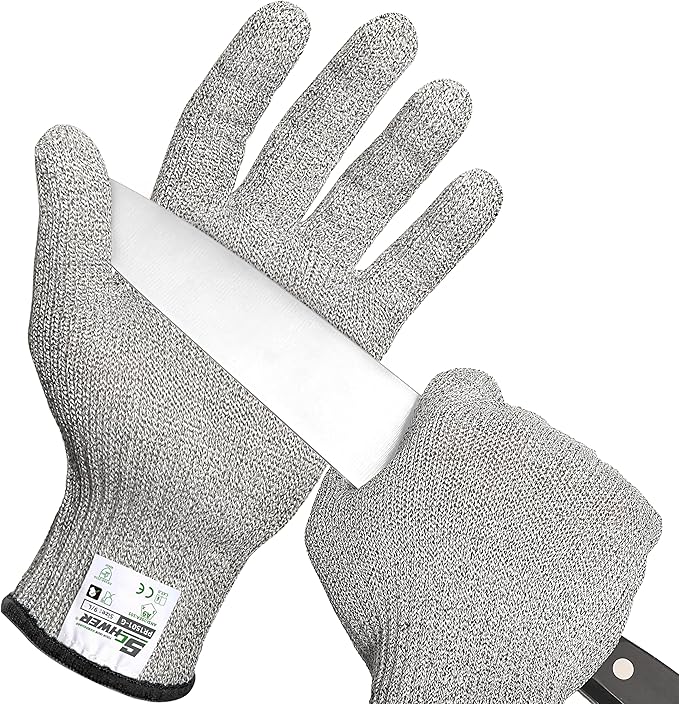 Schwer SlicePro ANSI A9 Cut Resistant Gloves, Food Grade Cutting Gloves for Kitchen Food Prep, Mandoline Gloves for Meat Cutting, Oyster Shucking, Fish Fillet Processing, PR1501-G, 150 Pairs, L