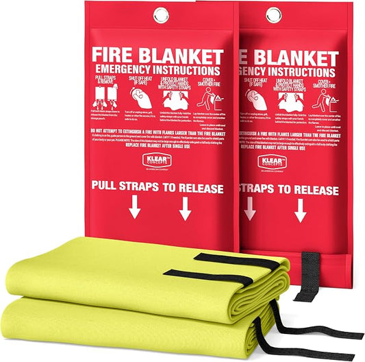 Emergency Fire Blanket, Silicone-Coated 40x40 UM9 Fiberglass, Rated to 1612°F, Smothers Kitchen, Home, RV & Camping Fires, National Park Foundation Partner, Designed in USA - Pack of 2