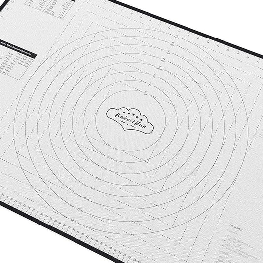 Extra Large Silicone Baking Mat – Non-Stick Pastry Mat with Measurements, Conversion Charts & Heat Resistance – Reusable Food-Grade Silicone for Dough Rolling, Pizza & Baking