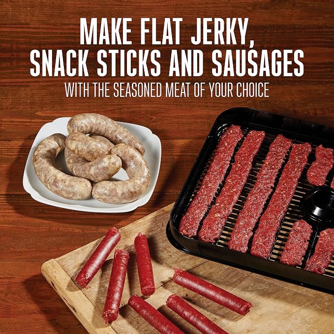 Weston Original Beef Jerky Gun Kit, Makes Flat and Round Snack Sticks, 1.5lbs Meat Capacity, With Sausage Funnel, 2 Nozzles, Stomper and Two Cleaning Brushes, Gifts for Men, Black (37-0150-W)