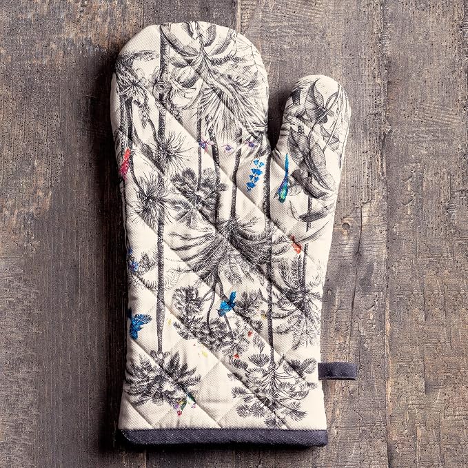 Maison d'Hermine Oven Gloves 100% Cotton Oven Mitt (7" x 13", Pack of 1) | With Loop Heat Resistant BBQ Cooking Gloves Baking Kitchen Handling Hot Pans Thanksgiving Christmas - Amazonia