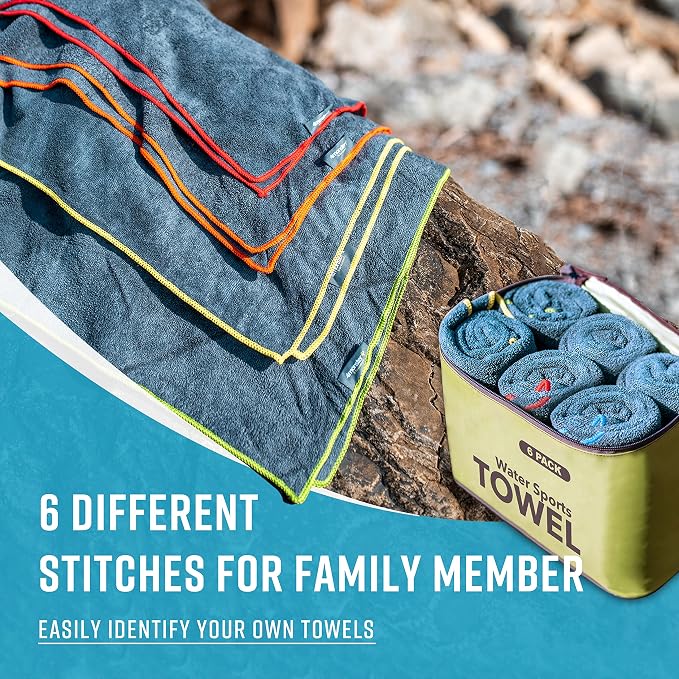 4Monster 4-Pack Quick Dry Microfiber Travel Towels – Super Absorbent, Ultra-Soft Camping Towel Set with Water-Resistant Bag, Lightweight & Compact for RV, Gym, Beach, Pool, Swimming, and Family Trips