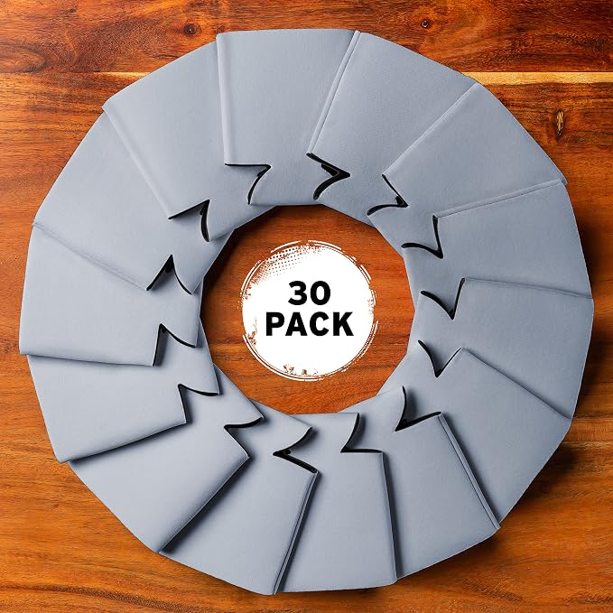 Blank Beer Can Coolers Sleeves (30-Pack) Soft Insulated Beer Can Coolies - HTV Friendly Plain Koolies in Bulk for Beer Cans & Bottles - Coolie Blanks for Vinyl Projects & Wedding Favors (Gray)