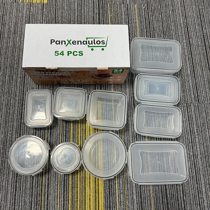 54 Pcs Food Storage Containers with Lids Airtight, (27 Containers &27 Lids) Reusable BPA-Free Plastic Food Containers for Kitchen Organization, Leak Proof Freezer/Microwave Safe Meal Prep Lunch Boxes