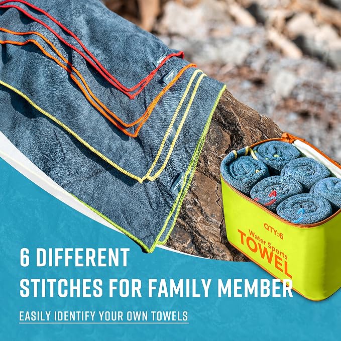 4Monster 4-Pack Quick Dry Microfiber Travel Towels – Super Absorbent, Ultra-Soft Camping Towel Set with Water-Resistant Bag, Lightweight & Compact for RV, Gym, Beach, Pool, Swimming, and Family Trips