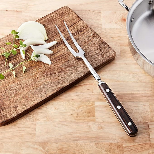 Mercer Culinary Praxis Forged Fork with Wood Handle, 12-1/4 Inch, Wood